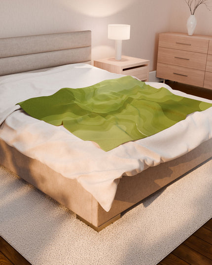 Lemon Wavey Velveteen Plush Blanket, 50" x 60"