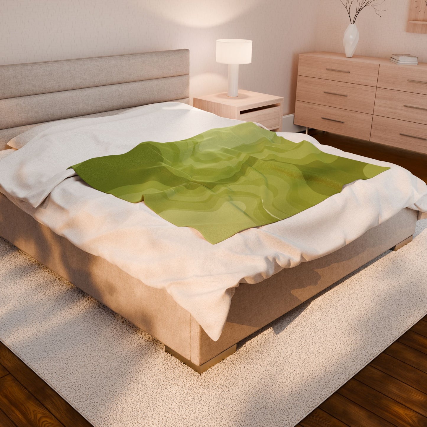 Lemon Wavey Velveteen Plush Blanket, 50" x 60"
