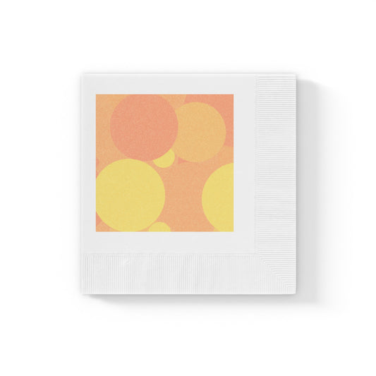 Pastel Bright Oranges Patches White Coined Napkins, 4.8" x 4.8"