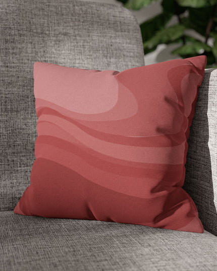 Power Red Wavey Spun Polyester Square Pillowcase, 14" x 14"