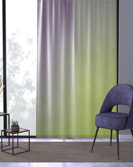 Purple Golden Fade Sheer Window Curtain, 50" x 84", partially transparent