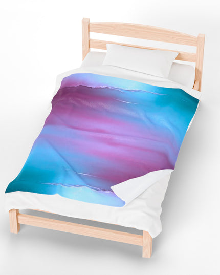 Wine Sea Blue Fog Velveteen Plush Blanket, 50" x 60"