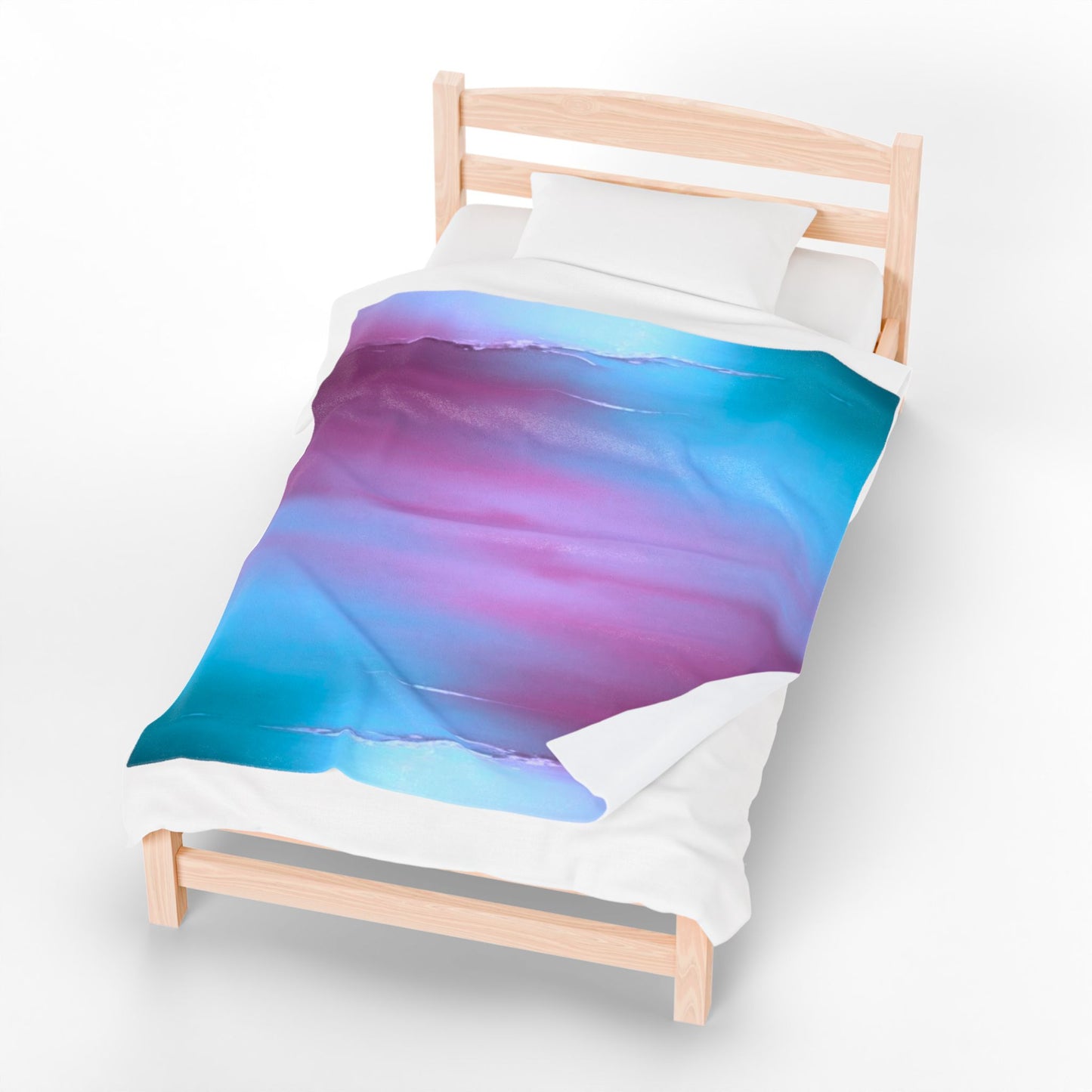 Wine Sea Blue Fog Velveteen Plush Blanket, 50" x 60"