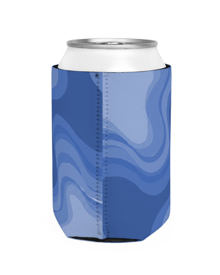 Deep Blue Wavey 12 oz Can Cooler Sleeve