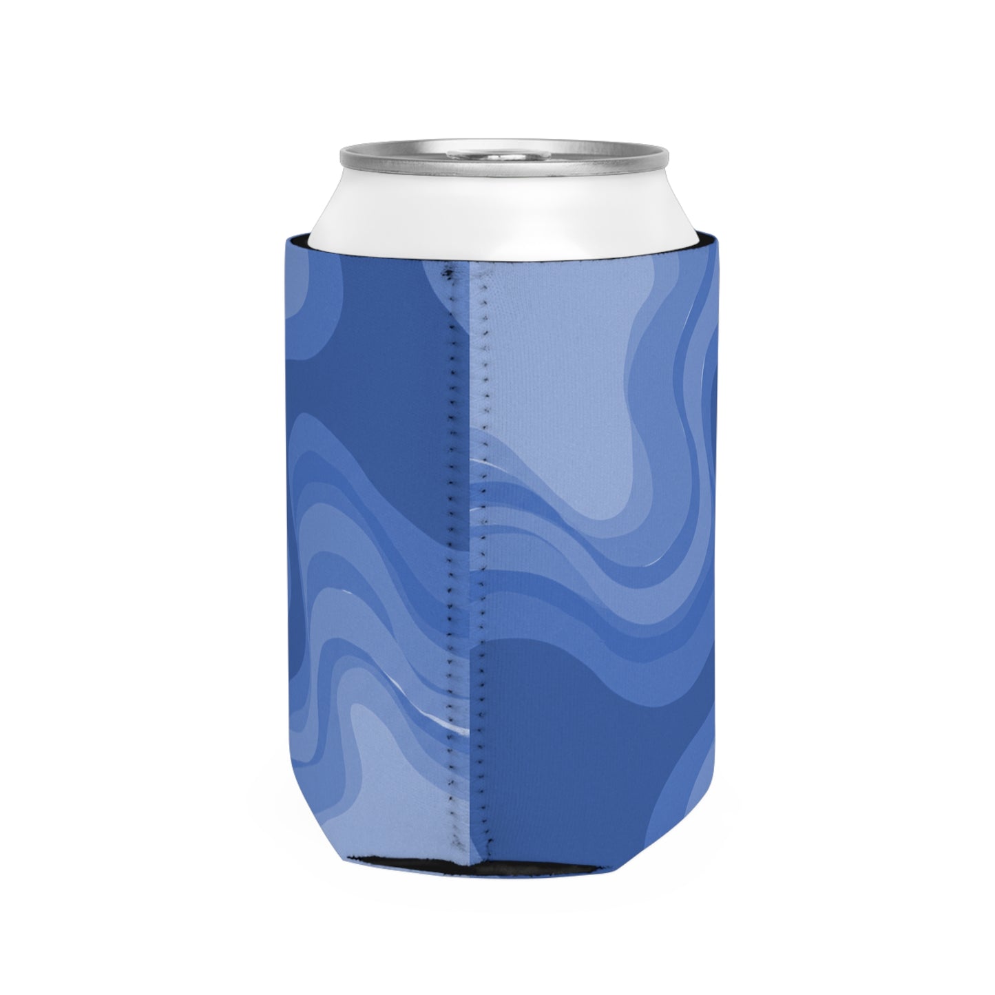 Deep Blue Wavey 12 oz Can Cooler Sleeve