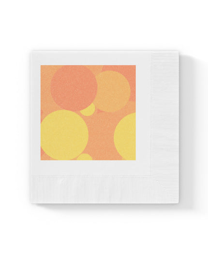 Pastel Bright Oranges Patches White Coined Napkins, 4.8" x 4.8"