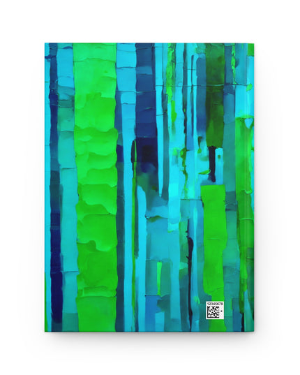 Striped Blue Green 5.75" x 8" Hardcover Journal Matte with 150 lined pages