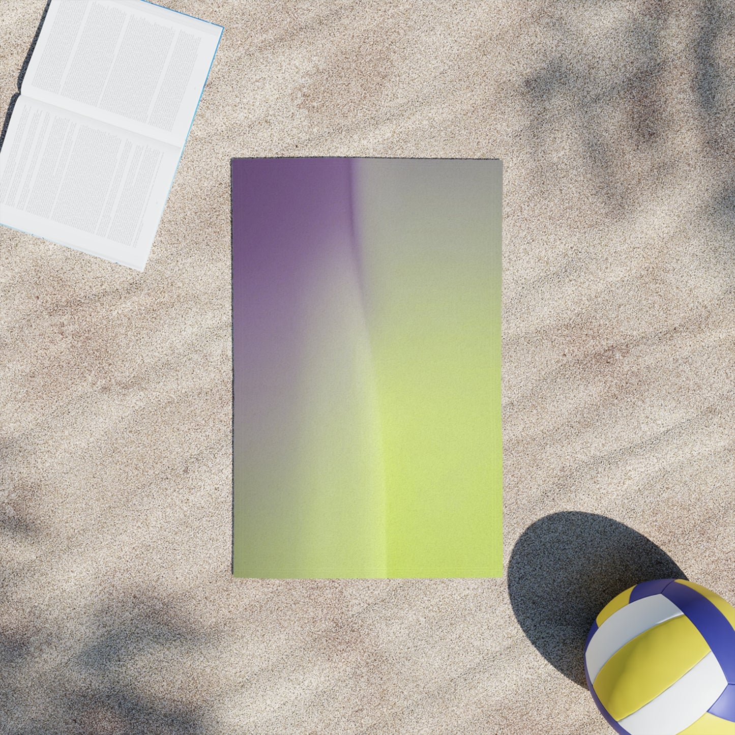 Purple Golden Fade Beach Towel, 18" x 27"