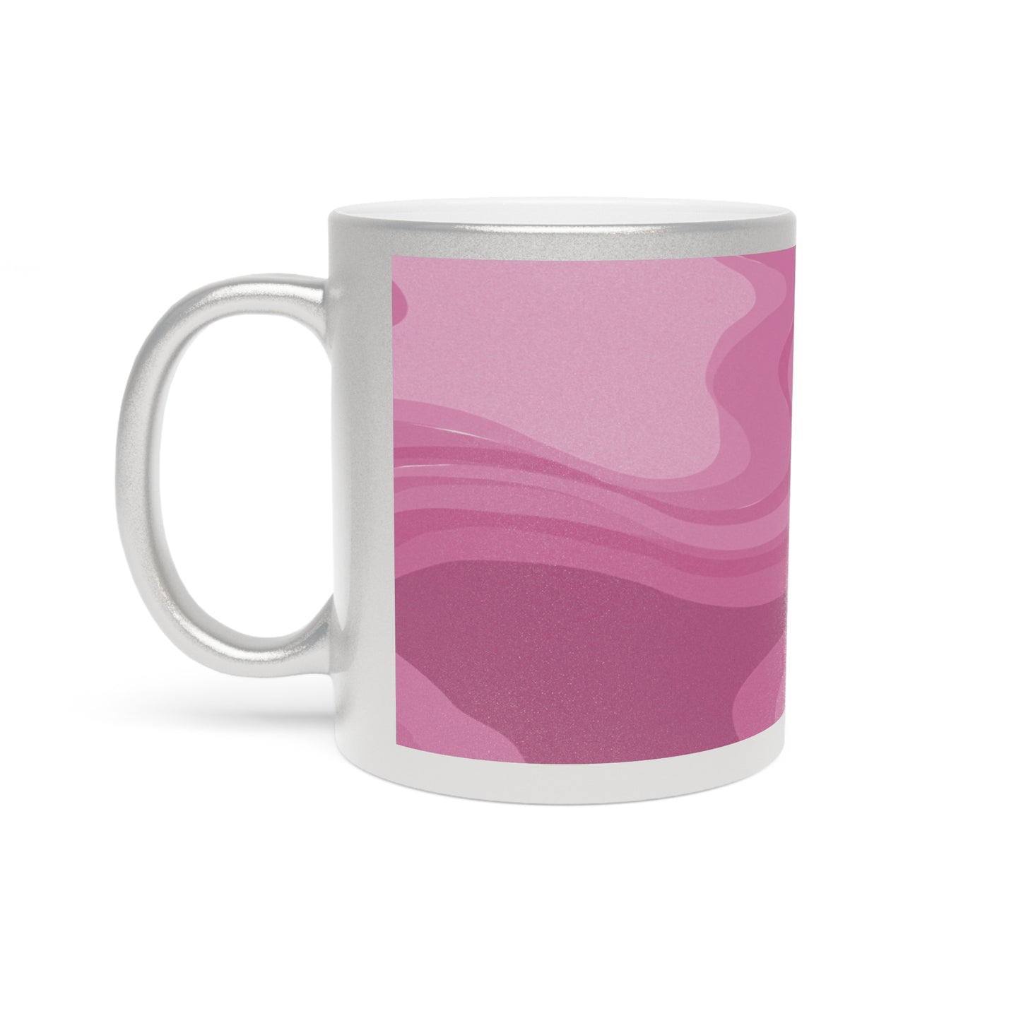 Pinky Mauve Wavey 11 oz Metallic Mug (Silver\Gold)