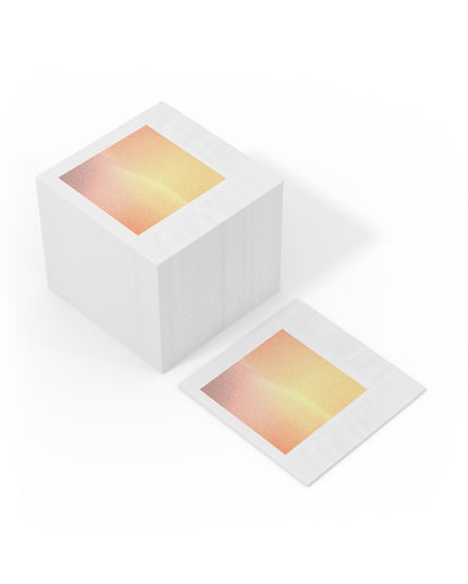 Hot Peach Fade White Coined Napkins, 6.5" x 6.5"