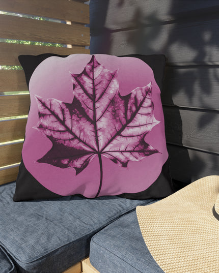 Magenta Maple Leaf 20" x 20" Outdoor Pillow