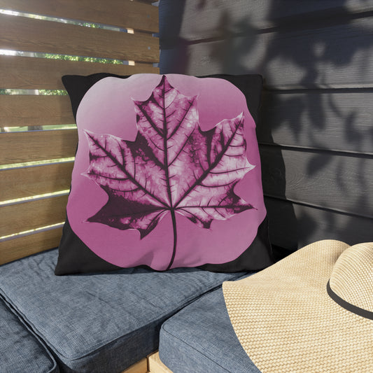 Magenta Maple Leaf 20" x 20" Outdoor Pillow