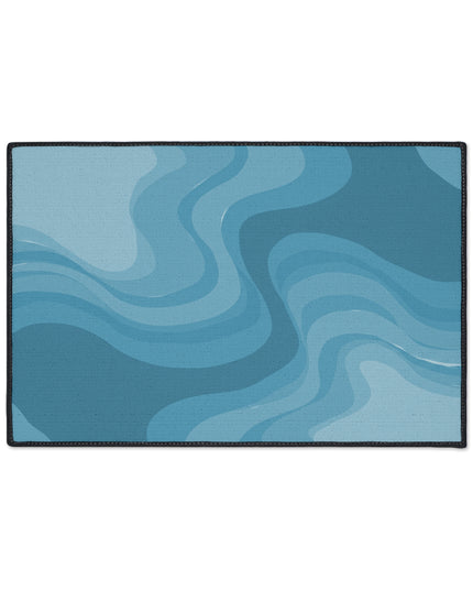 Sky Blue Wavey 18" x 27" Heavy Duty Floor Mat