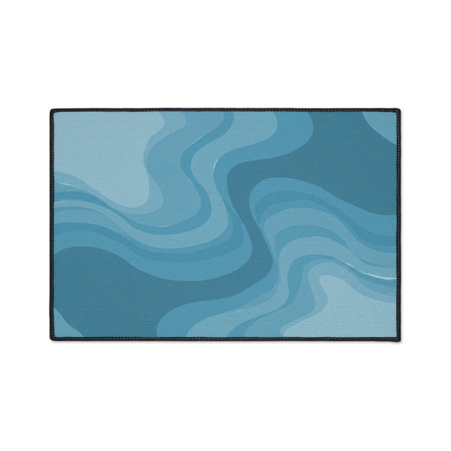 Sky Blue Wavey 18" x 27" Heavy Duty Floor Mat