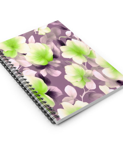 Lime Lavender Floral Bunch Spiral Notebook - Ruled Line, 6" x 8", 118 pages
