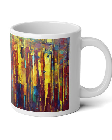 Striped Alpha 20 oz White Glossy Jumbo Mug