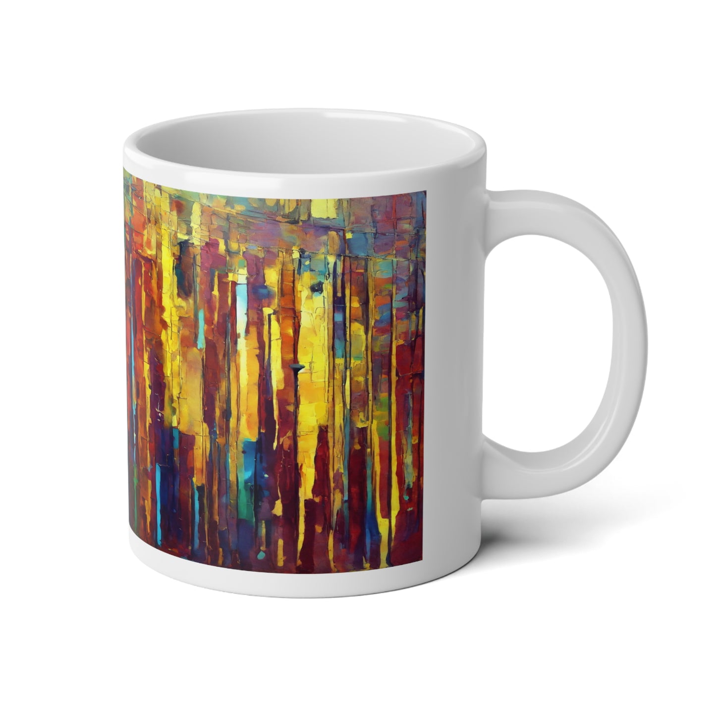 Striped Alpha 20 oz White Glossy Jumbo Mug