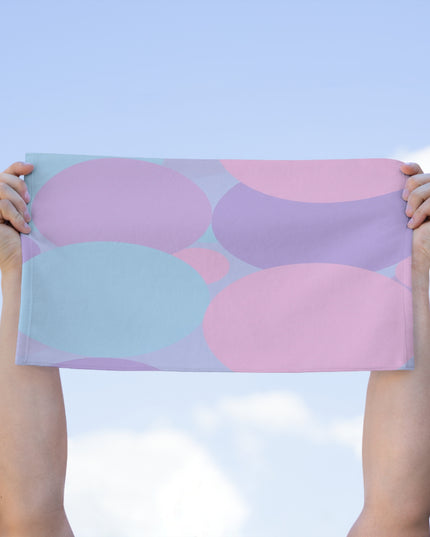 Pastel Purple and Mauve Patches Rally Towel, 11" x 18"