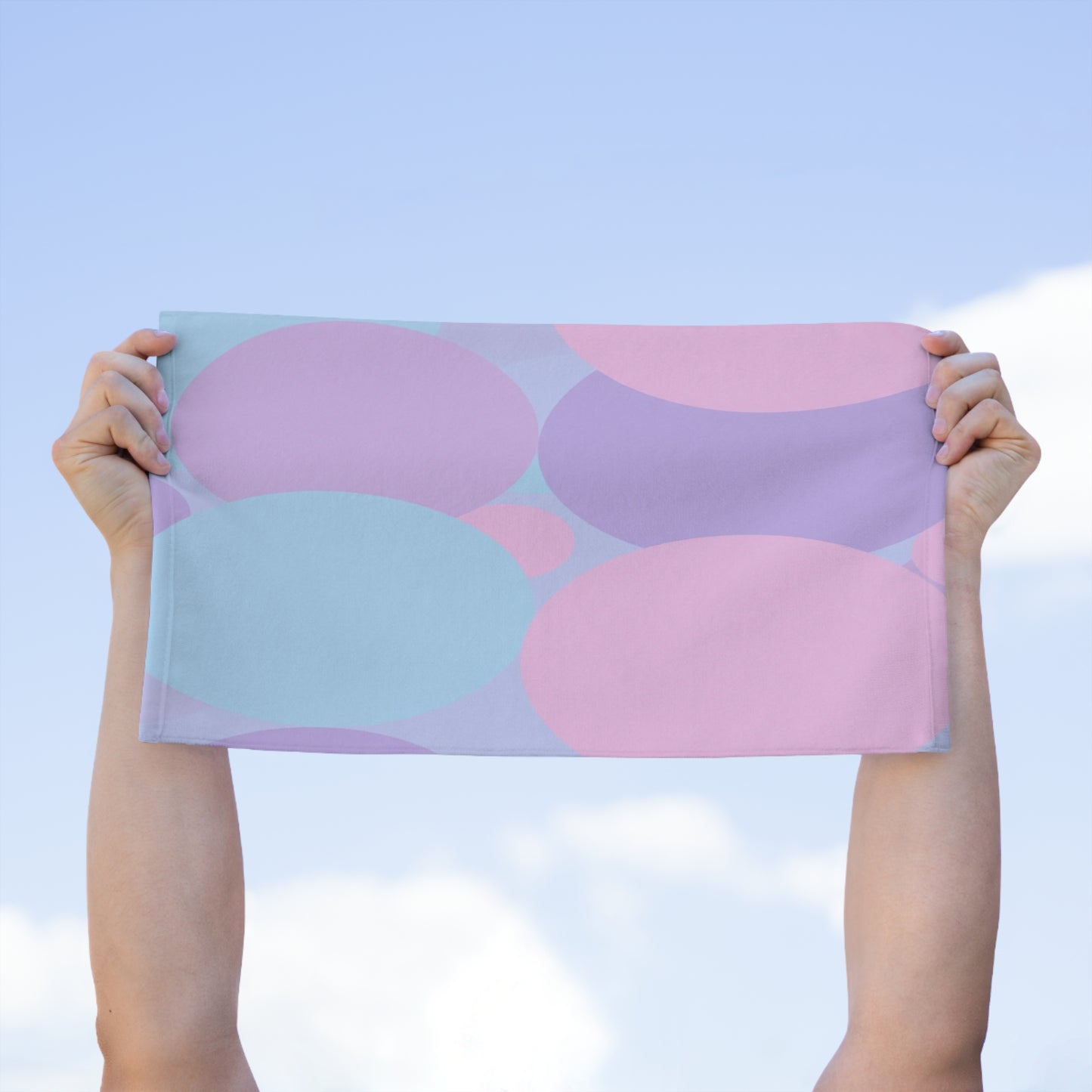 Pastel Purple and Mauve Patches Rally Towel, 11" x 18"