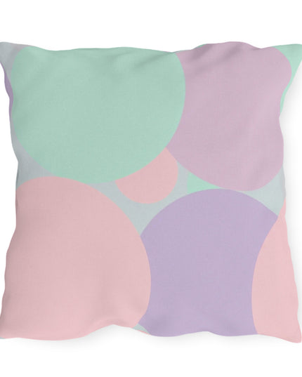 Pastel Peach and Soft Green Patches 20" x 20" Outdoor Pillows