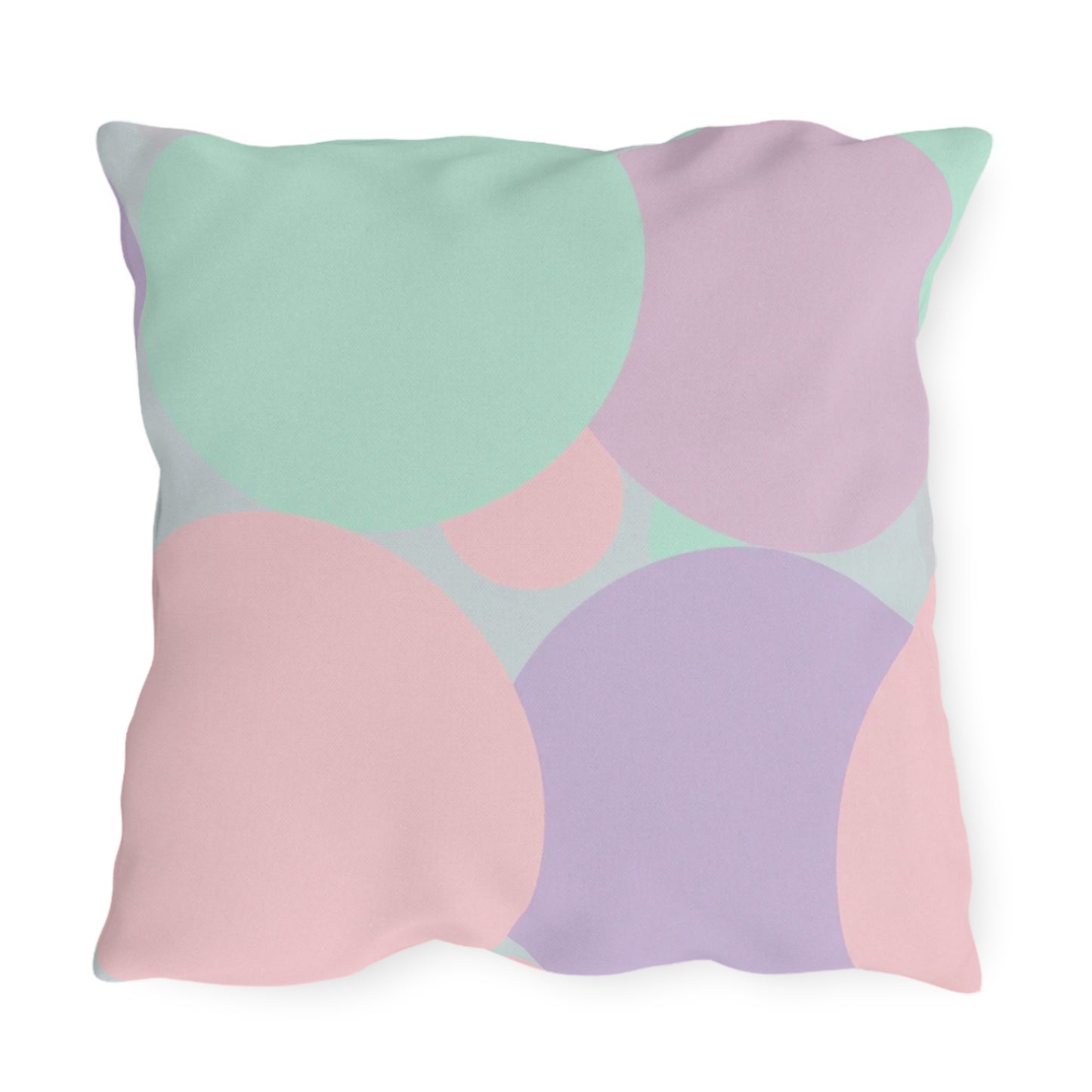 Pastel Peach and Soft Green Patches 20" x 20" Outdoor Pillows
