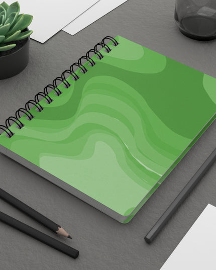Greenie Meanie Wavey Spiral Bound Journal, 5" x 7" 150 pages