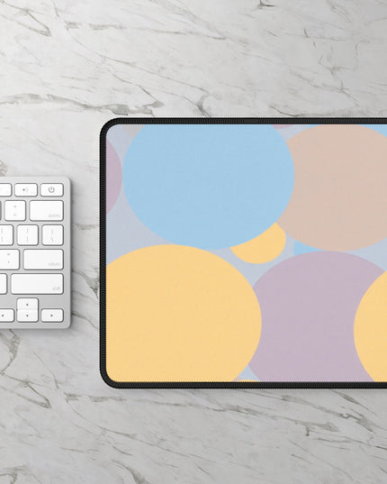 Pastel Baby Blue and Peach Patches 9" x 7" Gaming Mouse Pad