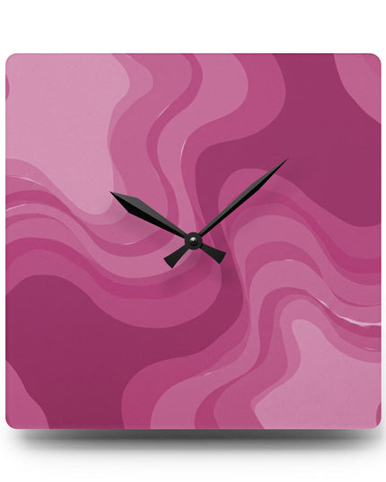 PInky Mauve Wavey 10.75" x 10.75" Round or Square Acrylic Wall Clock