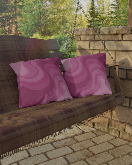 Pinky Mauve Wavey 18" x 18" Outdoor Pillow