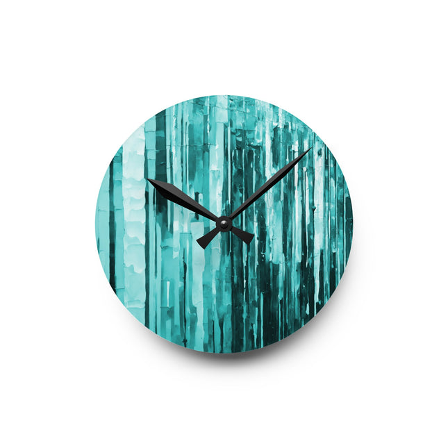 Striped Tif Acrylic Round Wall Clock, 8" x 8"