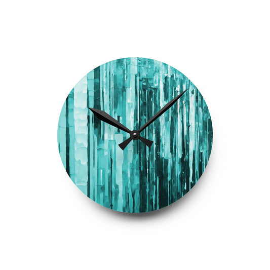 Striped Tif Acrylic Round Wall Clock, 8" x 8"