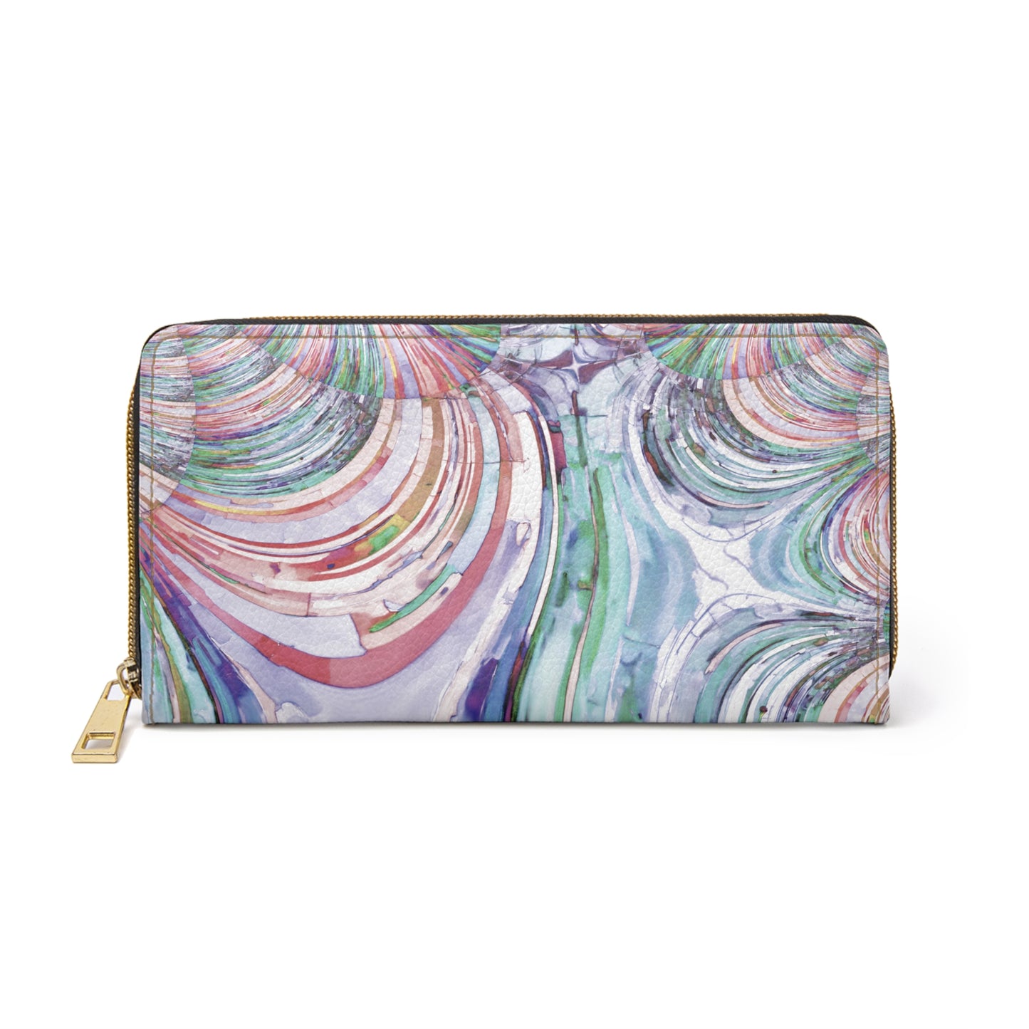 Uzi Spiral Pastels Elegant Abstract Zipper Wallet - Stylish & Functional Accessory for Everyday Use
