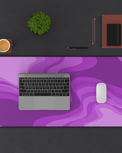 Wavey Purple Wavey 16" x 32" Desk Mat