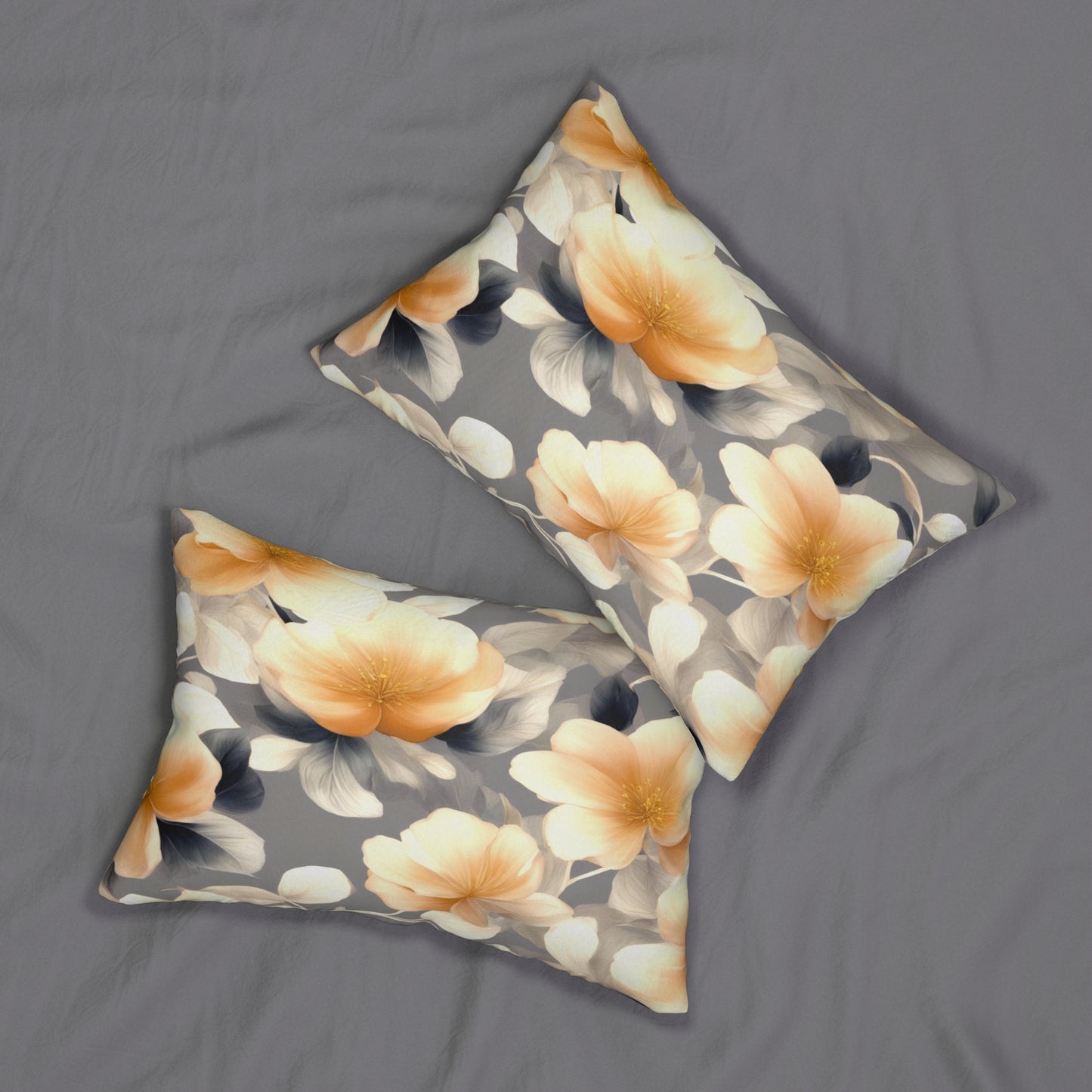Soft Blossom Floral Bunch Spun Polyester Lumbar Pillow, 20" x 14"