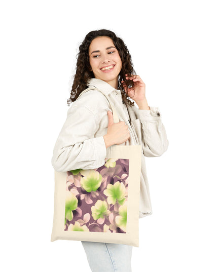 Lime Lavender Floral Bunch Cotton Canvas Tote Bag