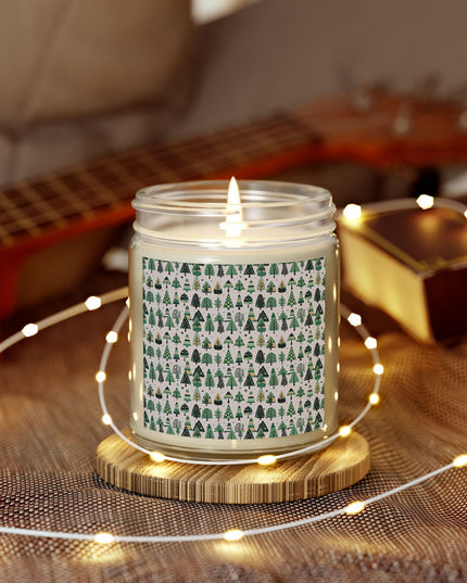 Mini Vintage Green Trees Scented Candles, Coconut Apricot Wax (9oz)