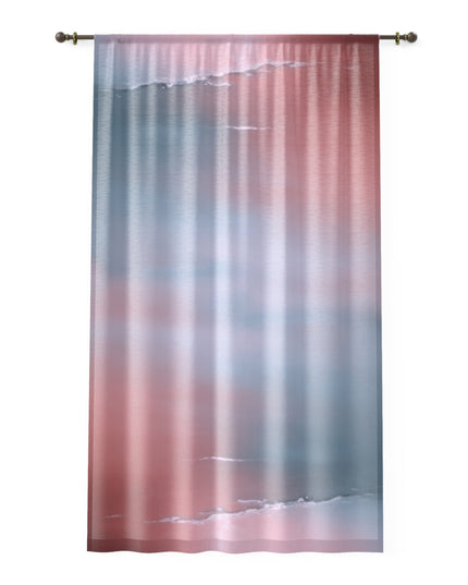 Gray Sea Pink Fog Window Curtain, 50" x 84", partially transparent