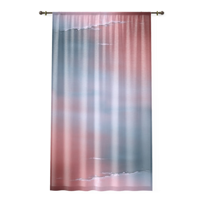 Gray Sea Pink Fog Window Curtain, 50" x 84", partially transparent