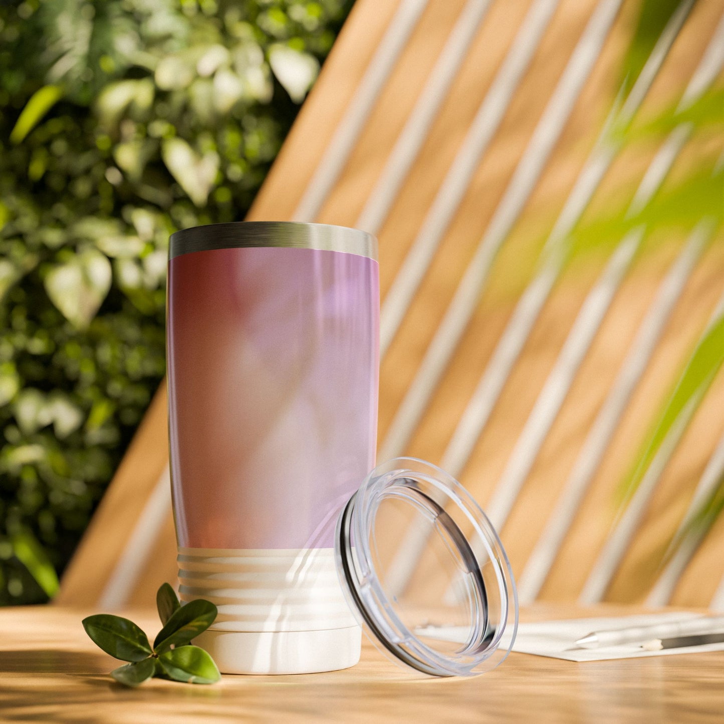 Soft Lavender Fade Ringneck Tumbler, 20oz in white, steel and black