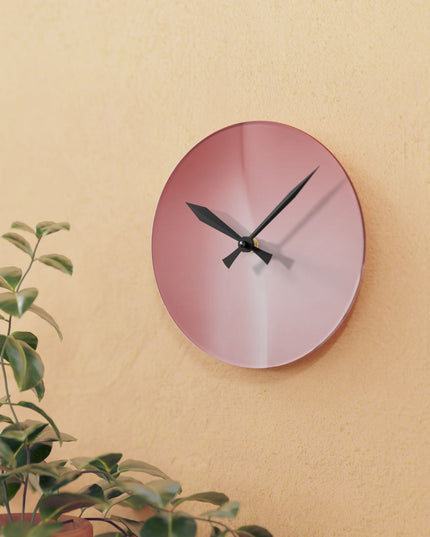 Rose Red Fade Acrylic Round Wall Clock, 8" x 8"