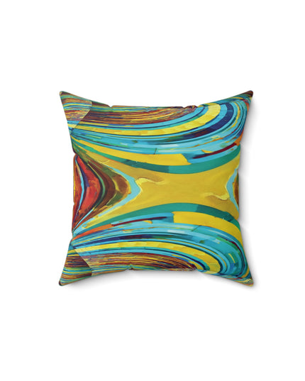 Uzi Spiral Alpha 14" x 14" Faux Suede Square Pillow