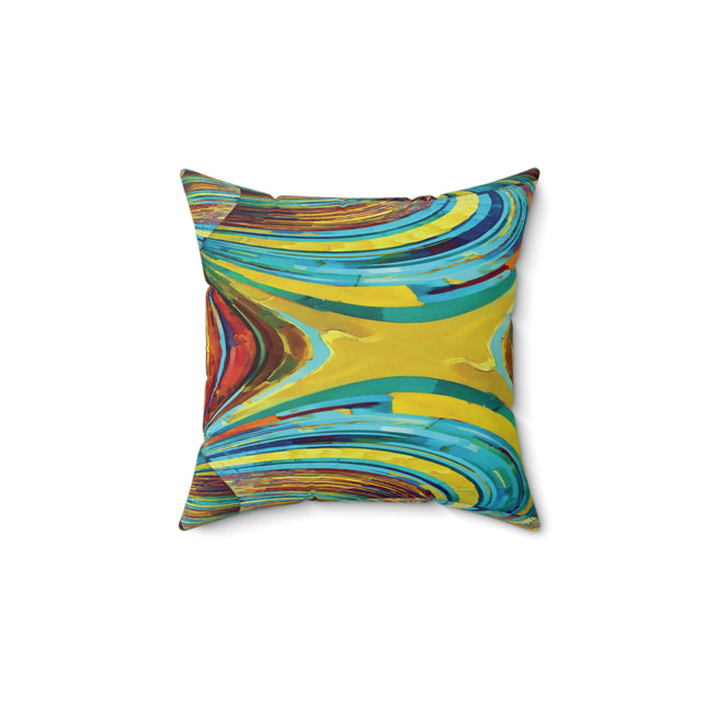 Uzi Spiral Alpha 14" x 14" Faux Suede Square Pillow