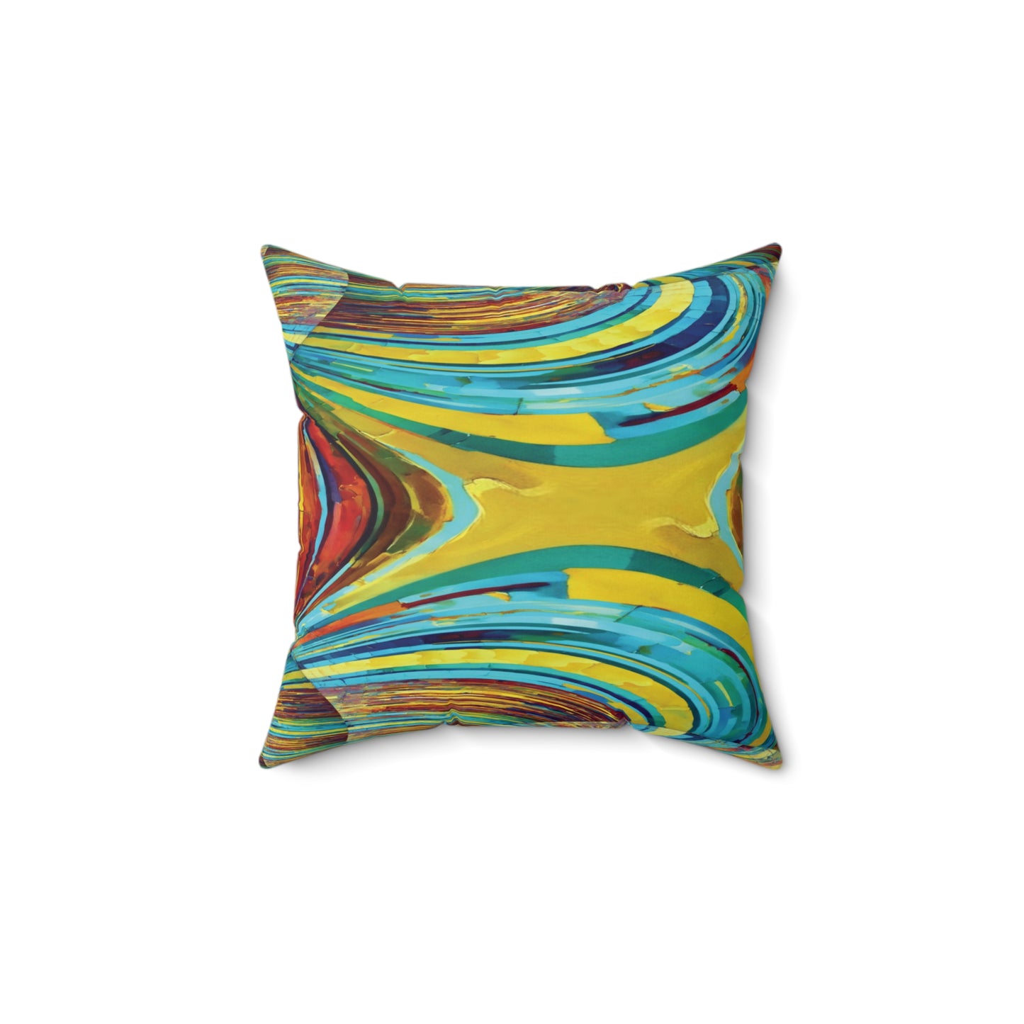 Uzi Spiral Alpha 14" x 14" Faux Suede Square Pillow