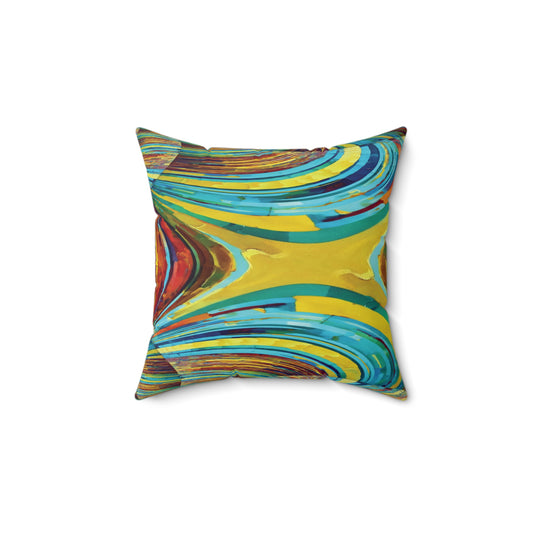 Uzi Spiral Alpha 14" x 14" Faux Suede Square Pillow