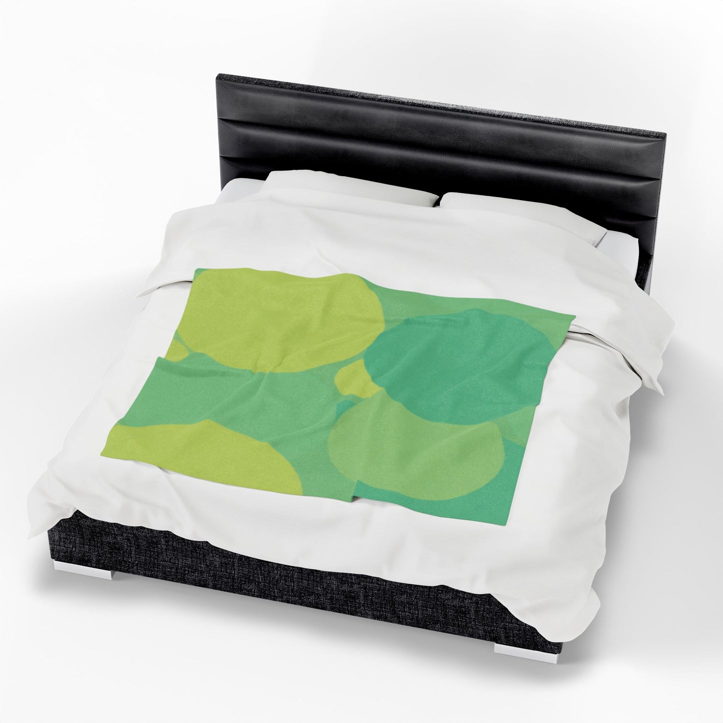 Pastel Green Patches Velveteen Plush Blanket, 50" x 60"