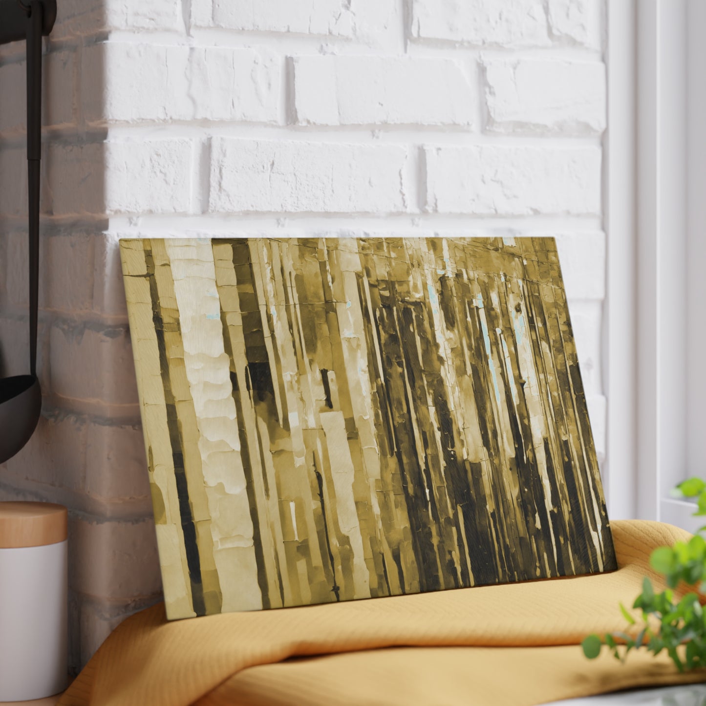 Striped Light Brown 8" x 11" Glass Cutting Board