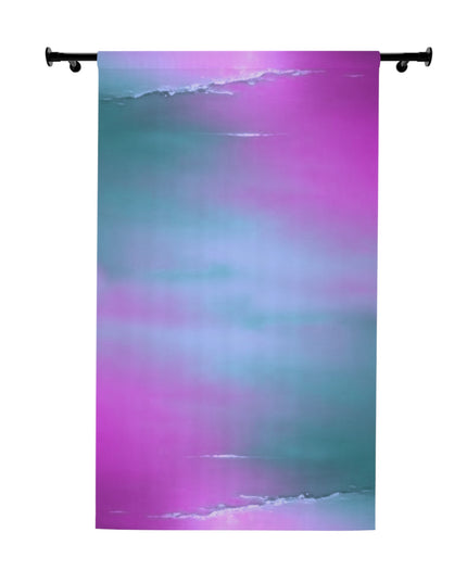 Dark Blue Green Sea Purple Fog Window Curtain, 50" x  84", blackout