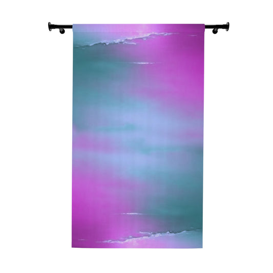 Dark Blue Green Sea Purple Fog Window Curtain, 50" x  84", blackout