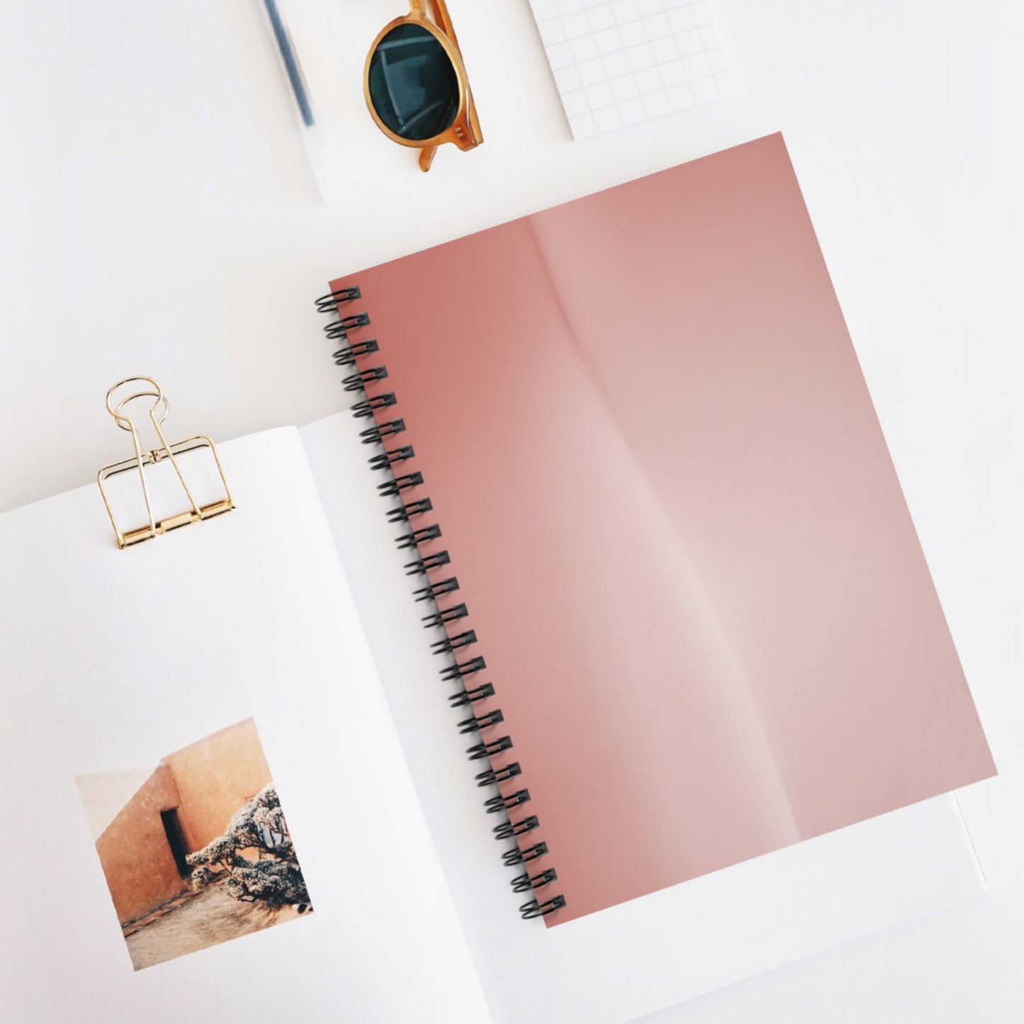 Rose Red Fade Wavey Spiral Notebook - Ruled Line, 6" x 8", 118 pages