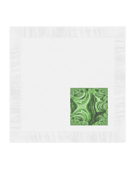Uzi Spiral Mint Pastel White Coined Napkins, 4.8" x 4.8"